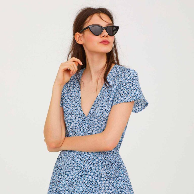 Patterned Wrap Dress - Image 4